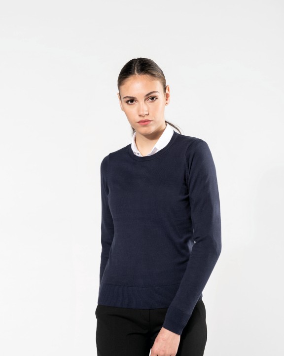 KARIBAN Supima®-Damenpullover mit Rundhalsausschnitt Pullover personalisierbar