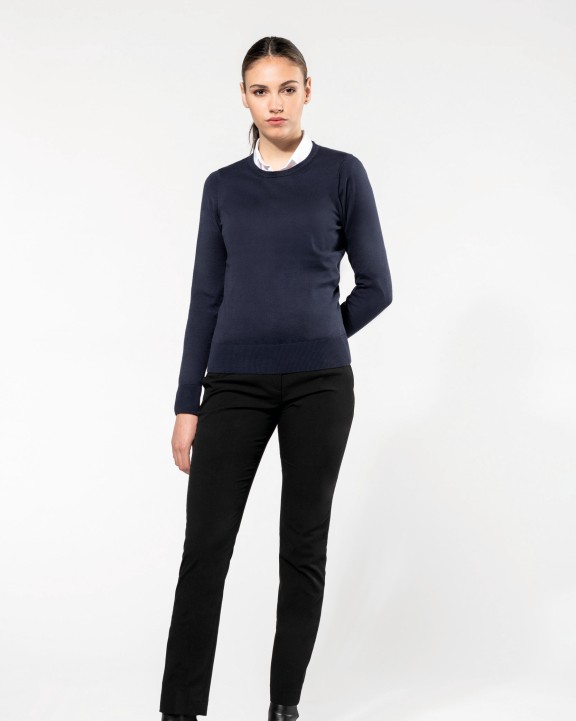 KARIBAN Supima®-Damenpullover mit Rundhalsausschnitt Pullover personalisierbar