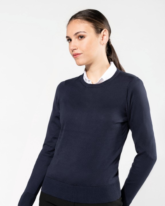 KARIBAN Supima®-Damenpullover mit Rundhalsausschnitt Pullover personalisierbar