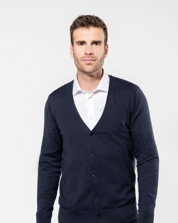 KARIBAN Herren Supima® Cardigan Pullover personalisierbar