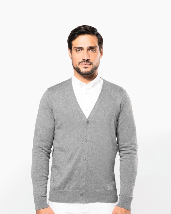 KARIBAN Herren Supima® Cardigan Pullover personalisierbar