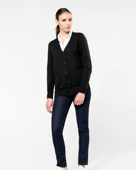 KARIBAN Damen Supima® Cardigan Pullover personalisierbar