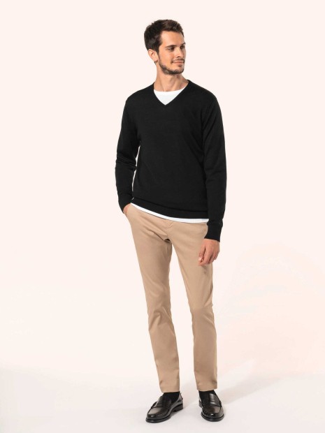 Pulls à personnaliser KARIBAN Pull Mérinos col V homme 