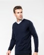 KARIBAN Merino-Herrenpullover mit V-Ausschnitt Pullover personalisierbar
