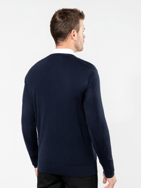 Pulls à personnaliser KARIBAN Pull Mérinos col V homme 