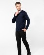 KARIBAN Merino-Herrenpullover mit V-Ausschnitt Pullover personalisierbar