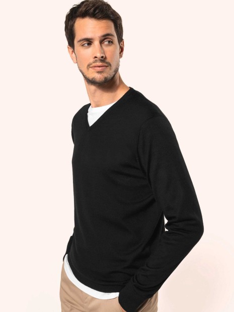 Pulls à personnaliser KARIBAN Pull Mérinos col V homme 