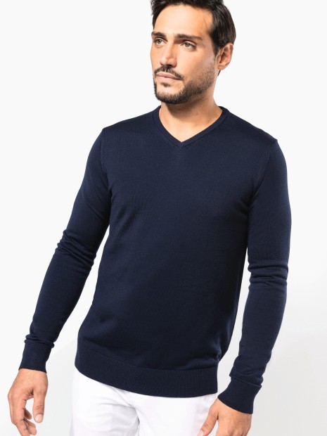 Pulls à personnaliser KARIBAN Pull Mérinos col V homme 