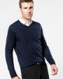KARIBAN Merino-Herrenpullover mit V-Ausschnitt Pullover personalisierbar