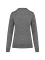 KARIBAN Pull Mérinos col V femme grey heather personnalisable