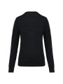 KARIBAN Pull Mérinos col V femme noir personnalisable