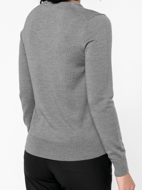 Pulls à personnaliser KARIBAN Pull Mérinos col V femme 