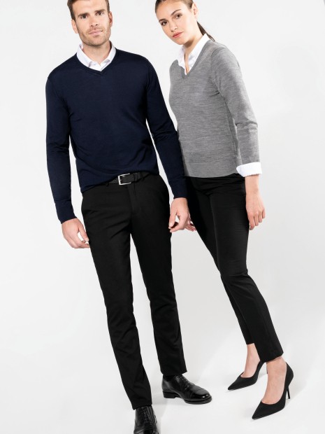 Pulls à personnaliser KARIBAN Pull Mérinos col V femme 