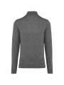 KARIBAN Pull Mérinos col roulé homme grey heather personnalisable