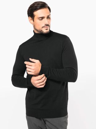 Pull Mérinos col roulé homme