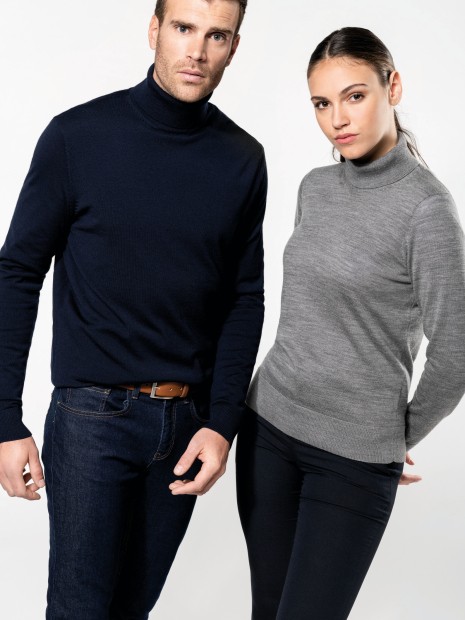Pulls à personnaliser KARIBAN Pull Mérinos col roulé femme 