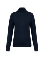 KARIBAN Pull Mérinos col roulé femme bleu marine profond personnalisable