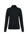 KARIBAN Pull Mérinos col roulé femme noir personnalisable