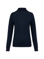 KARIBAN Pull Mérinos col roulé femme bleu marine profond personnalisable