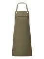 PREMIER Tablier contrasté écoresponsable "Barley" green olive / chestnut personnalisable