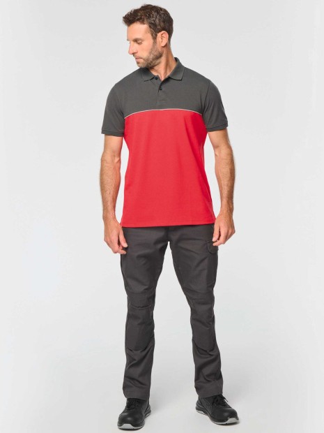 Polos à personnaliser WK. DESIGNED TO WORK Polo bicolore écoresponsable manches courtes unisexe 
