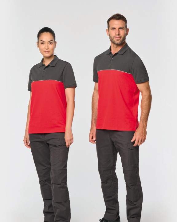 Polo personnalisable WK. DESIGNED TO WORK Polo bicolore écoresponsable manches courtes unisexe