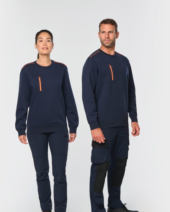 Sweat-shirt personnalisable WK. DESIGNED TO WORK Sweat-shirt Day To Day zip poche contrastée unisexe