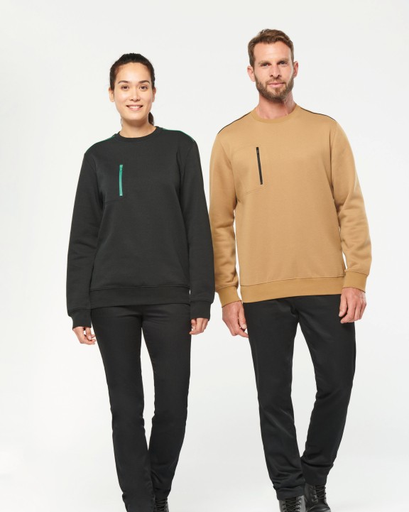 Sweat-shirt personnalisable WK. DESIGNED TO WORK Sweat-shirt Day To Day zip poche contrastée unisexe