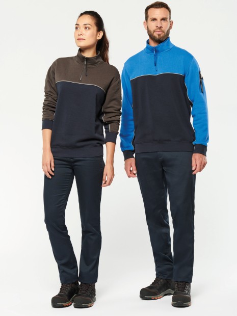 Sweat-shirts à personnaliser WK. DESIGNED TO WORK Sweat-shirt écoresponsable col zippé unisexe 