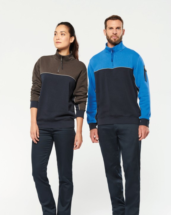WK. DESIGNED TO WORK Umweltfreundliches Unisex-Sweatshirt mit Reißverschlusskragen Sweatshirt personalisierbar