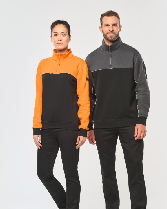 WK. DESIGNED TO WORK Umweltfreundliches Unisex-Sweatshirt mit Reißverschlusskragen Sweatshirt personalisierbar