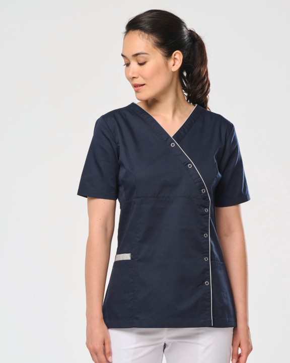 Tablier personnalisable WK. DESIGNED TO WORK Blouse polycoton avec boutons-pression femme