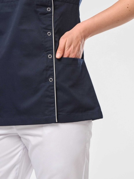 Tabliers à personnaliser WK. DESIGNED TO WORK Blouse polycoton avec boutons-pression femme 