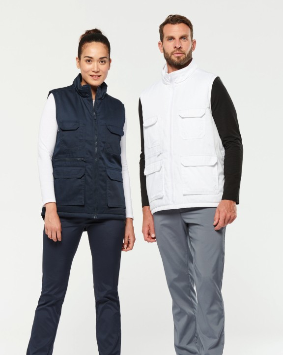 Veste personnalisable WK. DESIGNED TO WORK Gilet polycoton multipoches rembourré unisexe
