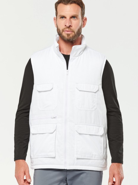 Vestes à personnaliser WK. DESIGNED TO WORK Gilet polycoton multipoches rembourré unisexe 