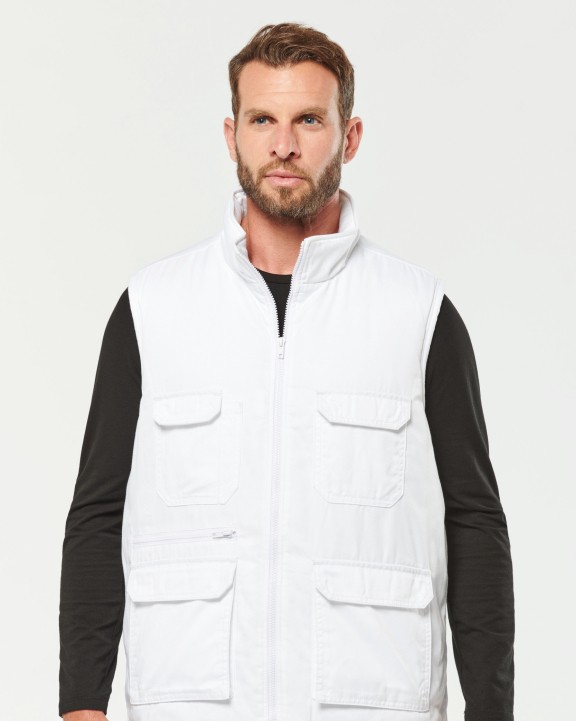 Veste personnalisable WK. DESIGNED TO WORK Gilet polycoton multipoches rembourré unisexe