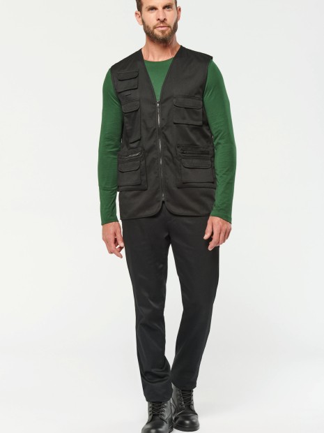 Vestes à personnaliser WK. DESIGNED TO WORK Gilet polycoton multipoches doublé unisexe 