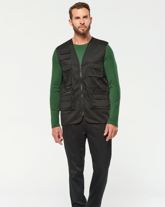 Veste personnalisable WK. DESIGNED TO WORK Gilet polycoton multipoches doublé unisexe