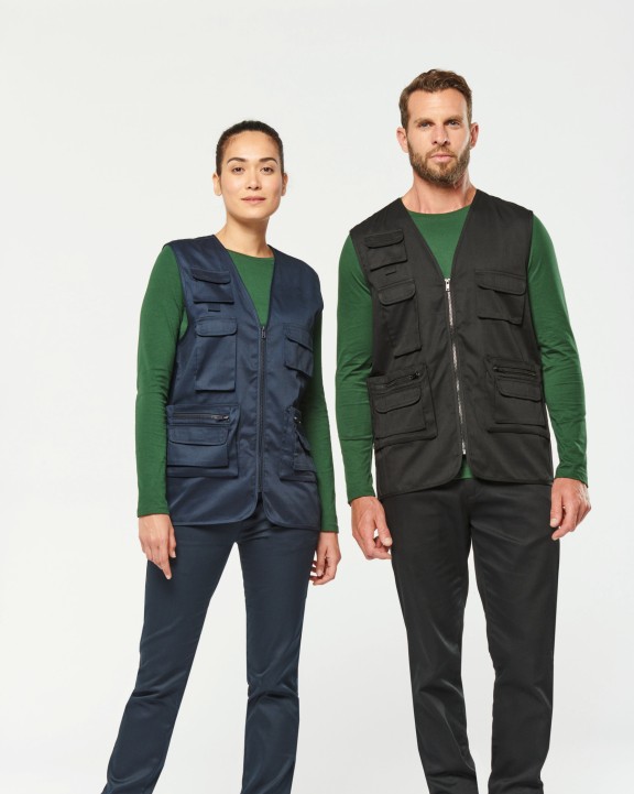 Veste personnalisable WK. DESIGNED TO WORK Gilet polycoton multipoches doublé unisexe