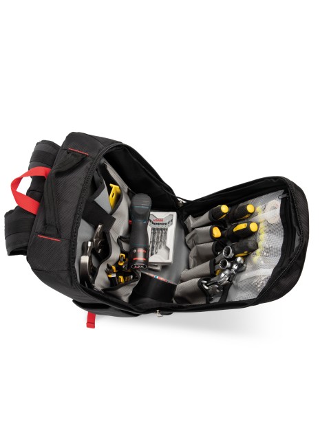 WK. DESIGNED TO WORK Sac à dos pour outils et ordinateur portable black / red personnalisable