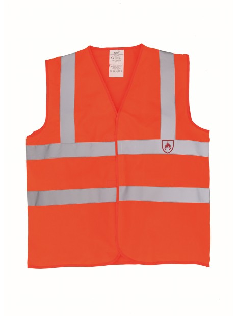 YOKO Gilet haute visibilité & LSF (chaleur et flamme) HI VIS ORANGE personnalisable