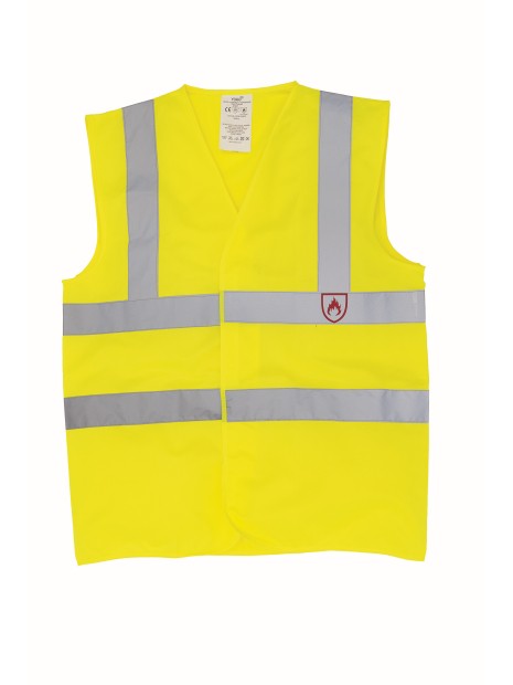 YOKO Gilet haute visibilité & LSF (chaleur et flamme) HI-VIS JAUNE personnalisable