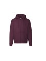 FOL Sweat-shirt homme zippé capuche Premium (62-034-0) bordeaux personnalisable