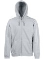 FOL Sweat-shirt homme zippé capuche Premium (62-034-0) heather grey personnalisable