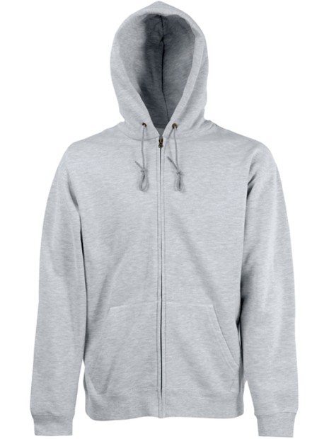 FOL Sweat-shirt homme zippé capuche Premium (62-034-0) heather grey personnalisable