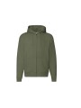 FOL Sweat-shirt homme zippé capuche Premium (62-034-0) olive classique personnalisable