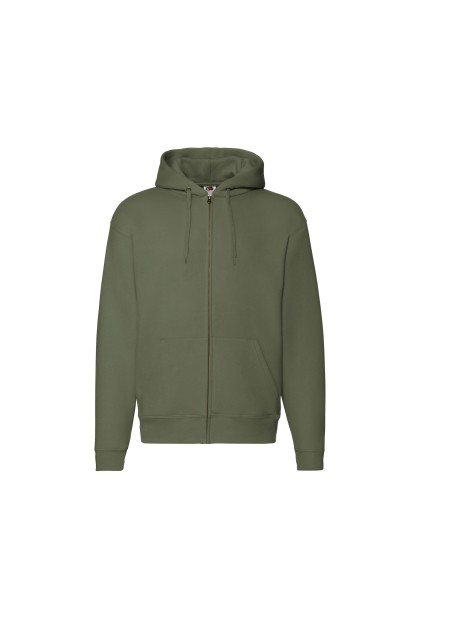 FOL Sweat-shirt homme zippé capuche Premium (62-034-0) olive classique personnalisable