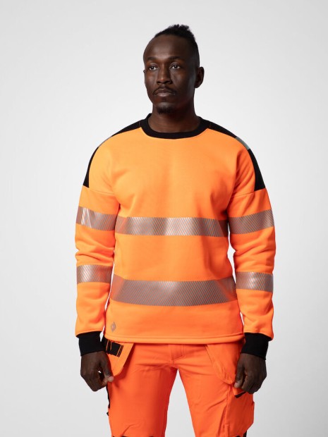 Sweat-shirts à personnaliser PROJOB 6108 SWEATSHIRT COL ROND EN ISO 20471 CLASSE 3/2 orange/noir