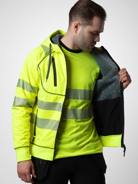 Sweat-shirts à personnaliser PROJOB 6130 SWEATSHIRT CAPUCHE - EN ISO 20471 CLASSE 3 jaune/noir