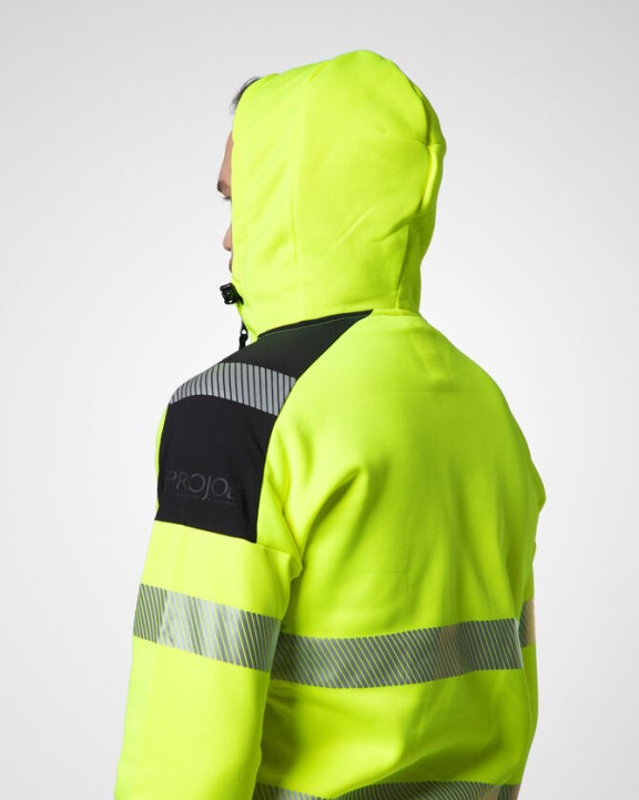 Sweat-shirt personnalisable PROJOB 6110 SWEATSHIRT FULL ZIP CAPUCHE - EN ISO 20471 CLASSE 3/2